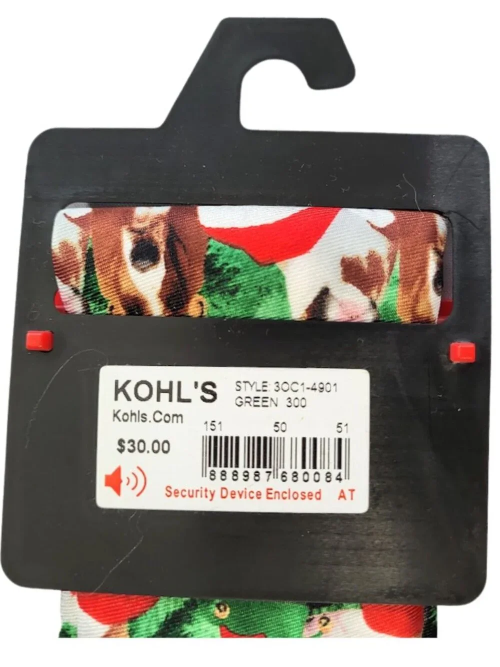 CELEBRATE TOGETHER NWT Dogs Wearing Santa Hats Christmas Tie